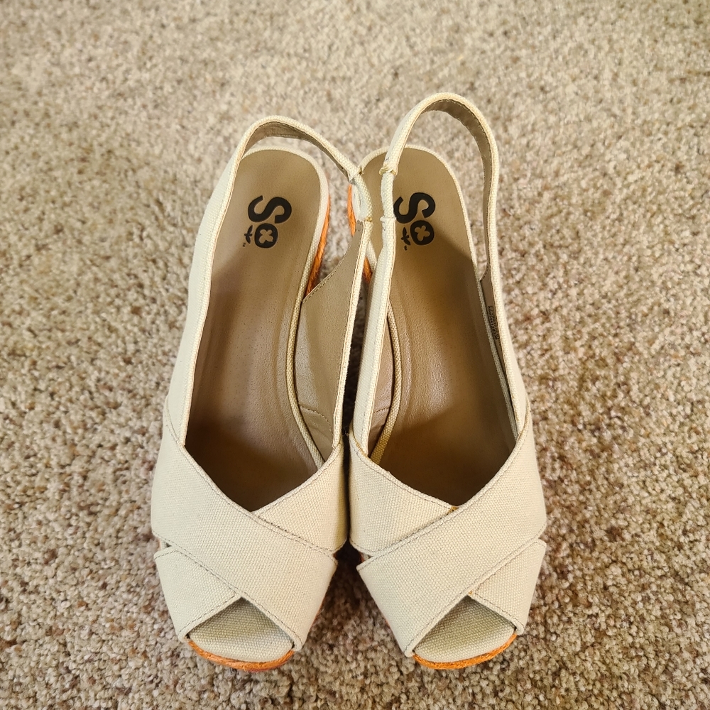 So High Heel Wedge Sandal Womens Size 7